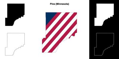 pijnboom district, Minnesota schets kaart reeks vector