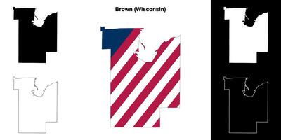 bruin district, Wisconsin schets kaart reeks vector