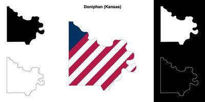 Doniphan district, Kansas schets kaart reeks vector