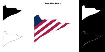 koken district, Minnesota schets kaart reeks vector