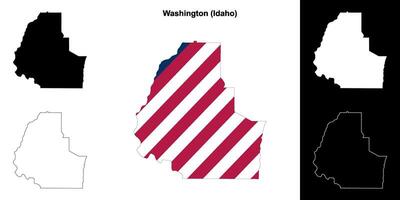 Washington district, Idaho schets kaart reeks vector