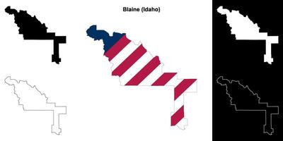 Blaine district, Idaho schets kaart reeks vector