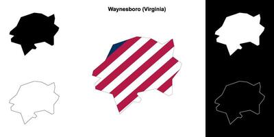 waynesboro district, Virginia schets kaart reeks vector