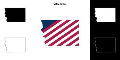 molens district, Iowa schets kaart reeks vector