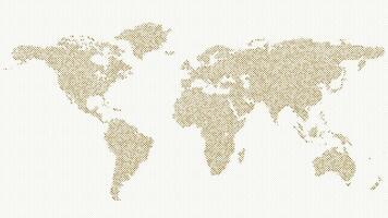 halftone wereld kaart achtergrond - grafisch vector