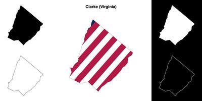 clarke district, Virginia schets kaart reeks vector