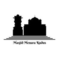 menara kudus moskee silhouet vector