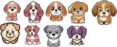 schattig tekenfilm puppy's vector