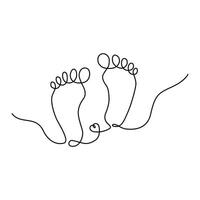 een doorlopend lijn tekening van kaal voet elegantie vrouw been in gemakkelijk lineair stijl schetsen vector