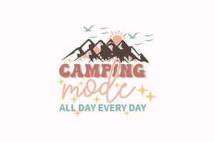 camping buitenshuis berg eps ontwerp, camping eps t-shirt, buitenshuis avontuur ,buitenshuis avontuur inspirerend motivatie citaat, camping, wandelen vector