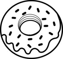 schattig donuts lijn kunst vector