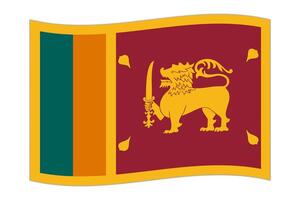 golvend vlag van de land sri lanka. illustratie. vector