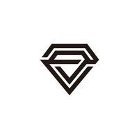 gekoppeld strepen diamant meetkundig gemakkelijk logo vector