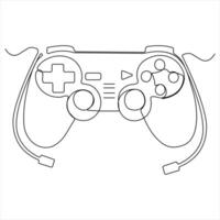 single lijn doorlopend tekening van spel controleur joysticks of gamepads lijn kunst illustratie vector