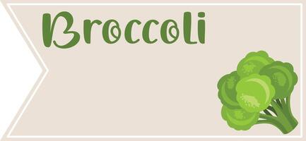 blanco etiket sticker van vers broccoli vector