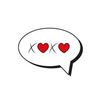 bericht xoxo chatten kus schattig commentaar liefde dialoog emoji vector