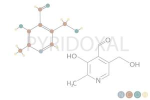 pyridoxal moleculair skelet- chemisch formule vector