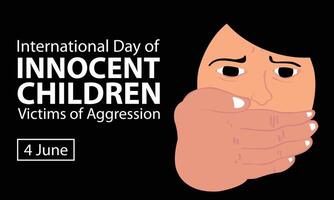 illustratie grafisch van een klein kind gezicht is gedekt door een hand, perfect voor Internationale dag, onschuldig kinderen, slachtoffers van agressie, vieren, groet kaart, enz. vector
