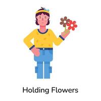 modieus Holding bloemen vector
