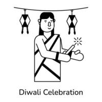 modieus diwali viering vector