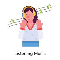 modieus luisteren muziek- vector