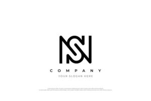 brief sn of NS logo ontwerp vector