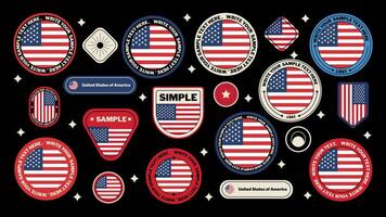 verzameling van 15 verschillend Amerikaans vlag stickers zichtbaar verscheidenheid en beter kwaliteit vector