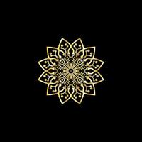 mandala. goud decoratief element. afbeelding voor kleuren. abstract circulaire ornament met gestileerde bladeren vector