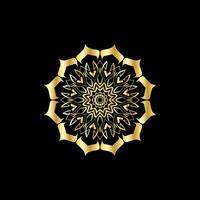 mandala. goud decoratief element. afbeelding voor kleuren. abstract circulaire ornament met gestileerde bladeren vector