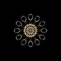 mandala. goud decoratief element. afbeelding voor kleuren. abstract circulaire ornament met gestileerde bladeren vector