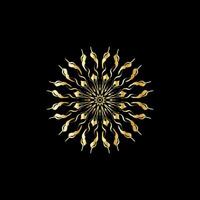 mandala. goud decoratief element. afbeelding voor kleuren. abstract circulaire ornament met gestileerde bladeren vector