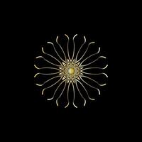 mandala. goud decoratief element. afbeelding voor kleuren. abstract circulaire ornament met gestileerde bladeren vector