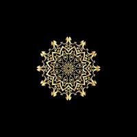 mandala. goud decoratief element. afbeelding voor kleuren. abstract circulaire ornament met gestileerde bladeren vector