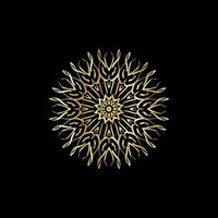 mandala. goud decoratief element. afbeelding voor kleuren. abstract circulaire ornament met gestileerde bladeren vector