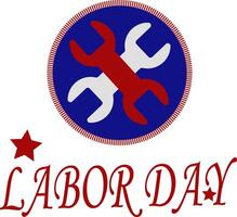 logo vieringen arbeid dag Internationale Verenigde Staten van Amerika sleutel afgebeeld vector