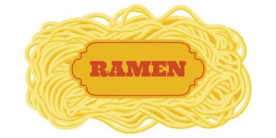 Aziatisch noodle ramen label. abstract patroon van Italiaans spaghetti pasta, macaroni. Aziatisch voedsel. vector