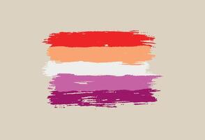 grunge lesbienne trots vlag. hand- getrokken illustratie geïsoleerd Aan beige achtergrond. vector