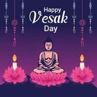 vlak vesak dag illustratie festival viering sociaal media post en vesak dag banier vector