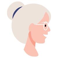 avatar gezicht voor oud vrouw uitdrukking vector