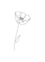 bloem doorlopend lijn tekening. bloem ornament lijn illustratie. eps 10. monolijn. vector