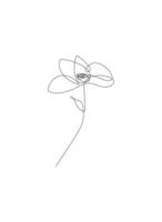 bloem doorlopend lijn tekening. bloem ornament lijn illustratie. eps 10. monolijn. vector