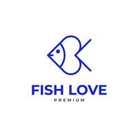 hart liefde met vis combinatie logo ontwerp illustratie idee vector