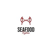 krab logo ontwerp voor zeevruchten restaurant illustratie idee vector