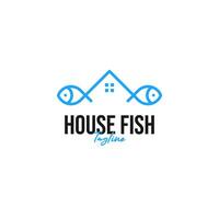 huis met vis combinatie logo ontwerp illustratie idee vector