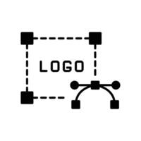 logo ontwerp icoon. gemakkelijk solide stijl. merk, ongebruikelijk, rooster, vorm geven aan, element, kunst, creatief, grafisch ontwerp concept. zwart silhouet, glyph symbool. geïsoleerd. vector