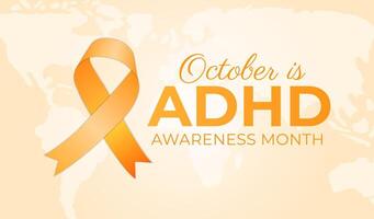 oktober is adhd bewustzijn maand achtergrond illustratie vector