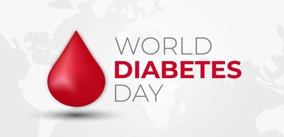 wereld diabetes dag achtergrond illustratie met rood bloed laten vallen vector