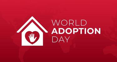 wereld adoptie dag achtergrond illustratie met huis en hart vector