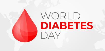 wereld diabetes dag achtergrond illustratie met rood bloed laten vallen vector