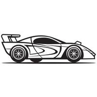 toeren racing auto illustratie in zwart en wit vector